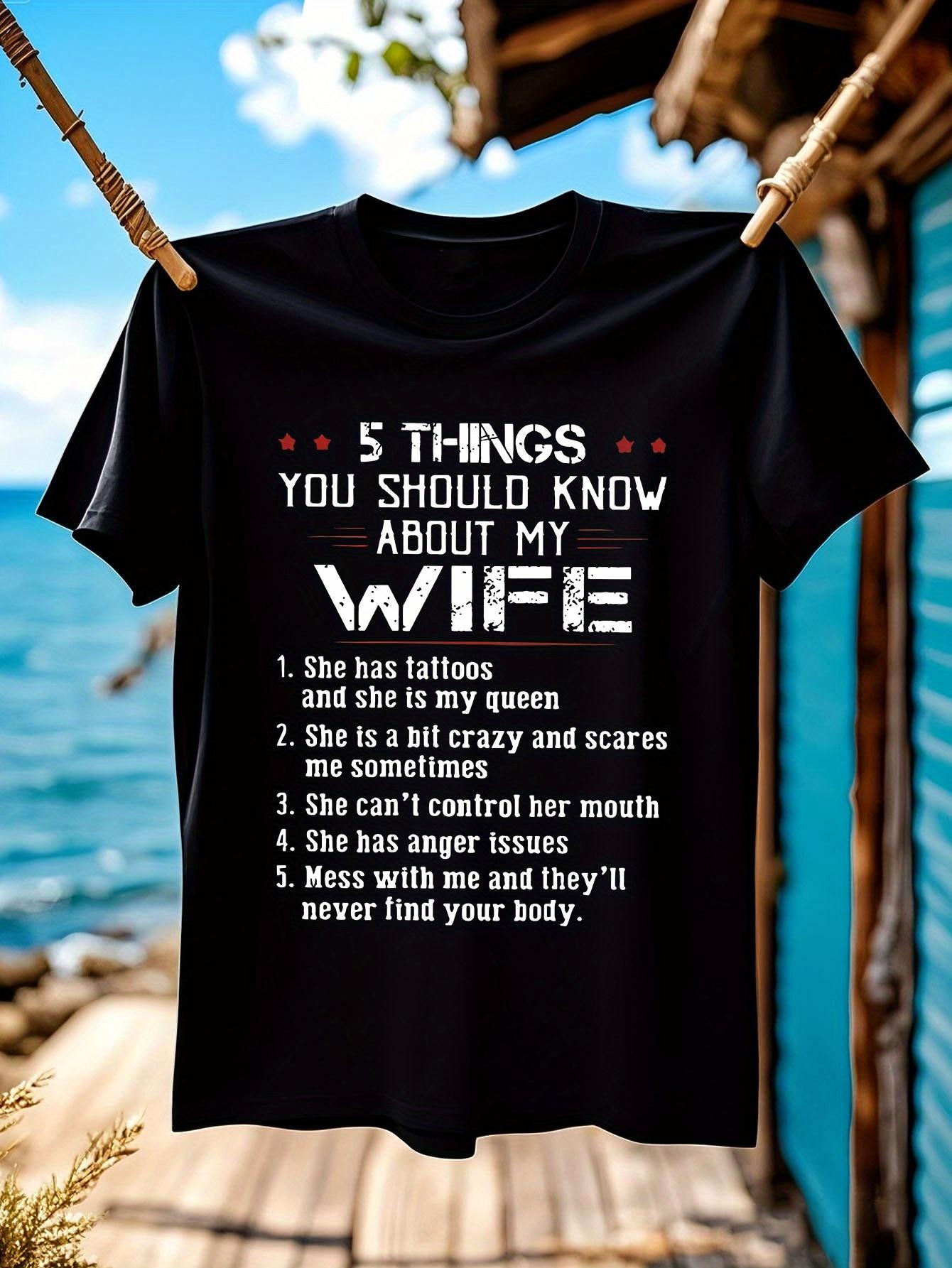 Funny Tshirt Funny 5 Things You Should Know About My Wife... XXL