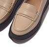 Loafers LEATHER FLATFORM LOAFERS Latte Cm [Fit Flop] F-MODE PADDED-DETAIL Women's Beige/Black 22.0