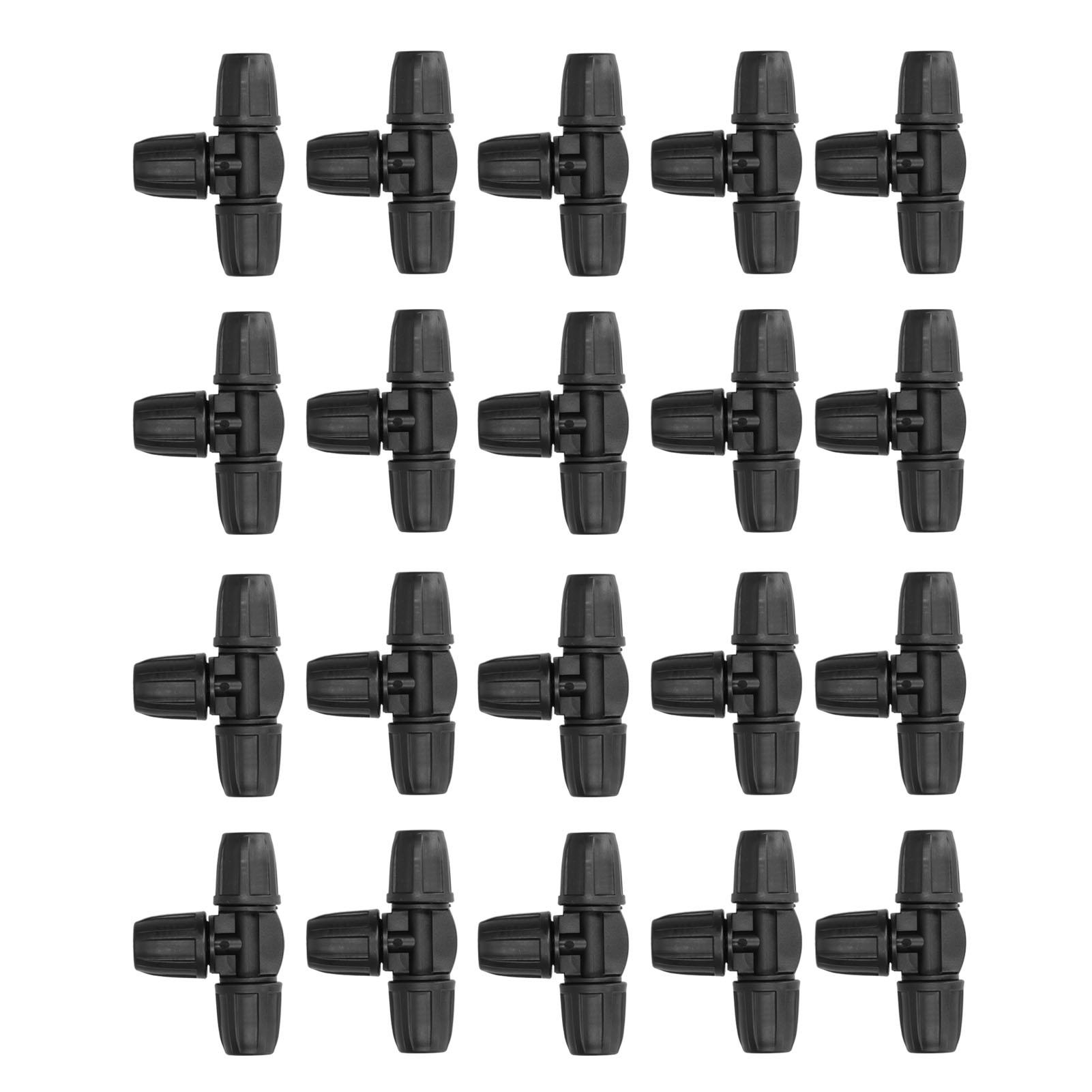 

20Pcs Straight Tee Connector Garden Irrigation Adjustable Atomizing Nozzle for 811 Pipes