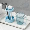 Bathroom Toothbrush Stand with Stable Base Height Adjustable Multi-Function 3 Slots Electric Toothbrush Stand Mouthwash Cup Holder