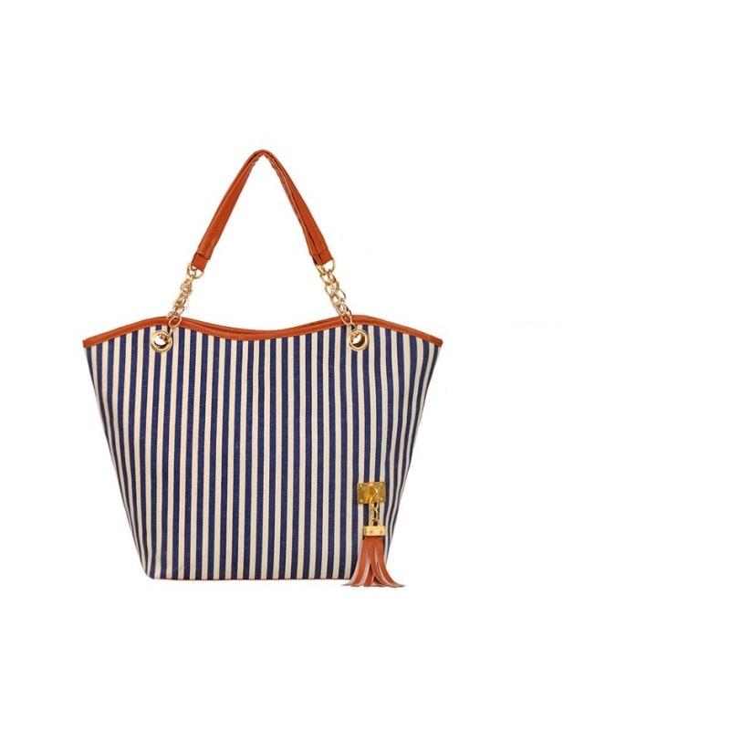 

Повседневная женская сумка из парусины в полоску с вертикальной планкой и кисточками, сумка на одно плечо, сумка на цепочке