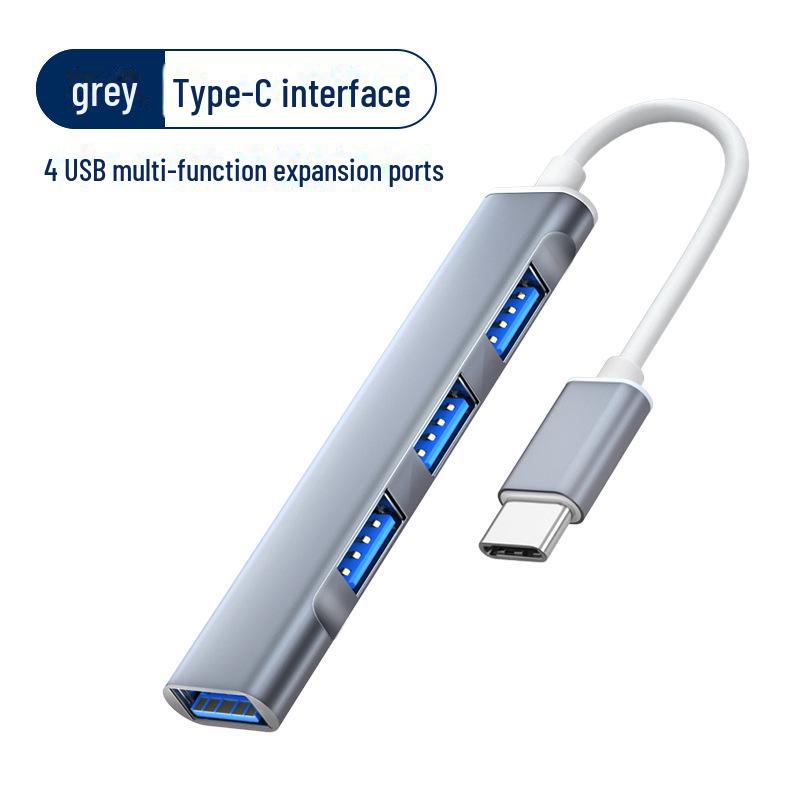 

Концентратор расширения для ноутбука USB 3.0 Type-C: Док-станция «один к четырем» Type-C серый