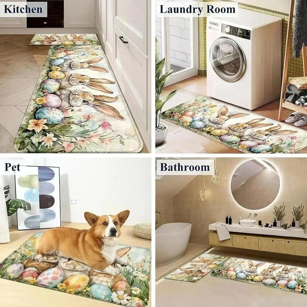 1PC Welcome Charactor Door Mats Kitchen Rugs Non-Slip Design Bathroom Rugs Bath Mat Carpet for Living Room Sink Laundry Decor