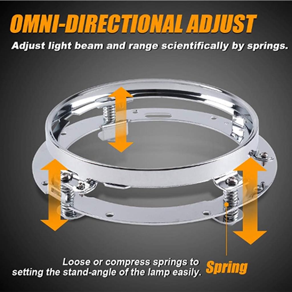 Yoothi Compatible Headlight and Fog Light Combo for Road Road Street and Electra Glide 7-Inch Harley-Davidson King, Glide, Glide, (Silver)