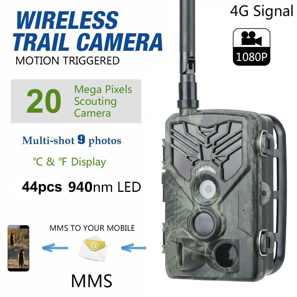 

20mp 4g Trail Hunting Camera Smtp Ftp Mms Cellular Wireless 1080p 0.3s Trigger Trail Cam Po Trap Ip65 Waterproof Hc810lte EU Version