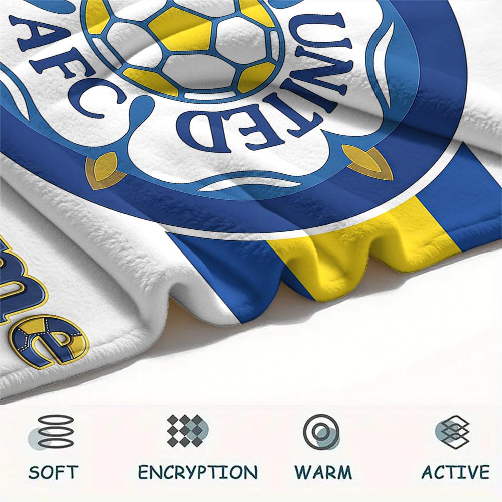 1PC Custom Name Leeds United Football Club Patterned Flannel Blanket For All Seasons for Home Decor Warmth and Comfort Gifts Holiday Present -HE146
