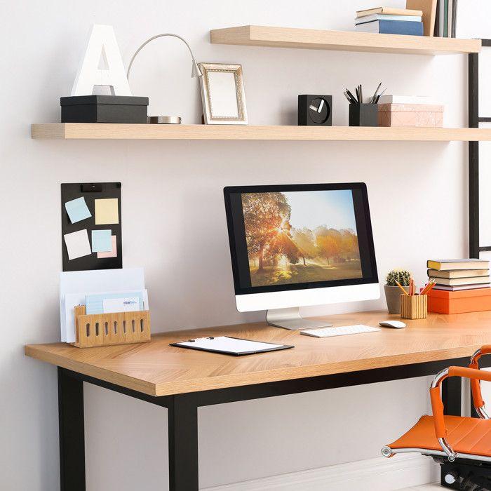 Relaxdays Organiseur Bureau, Bambou, 3 Compartiments, Trieur Courrier Pratique, Porte-documents, HLP: 13x18x8 Cm, Nature