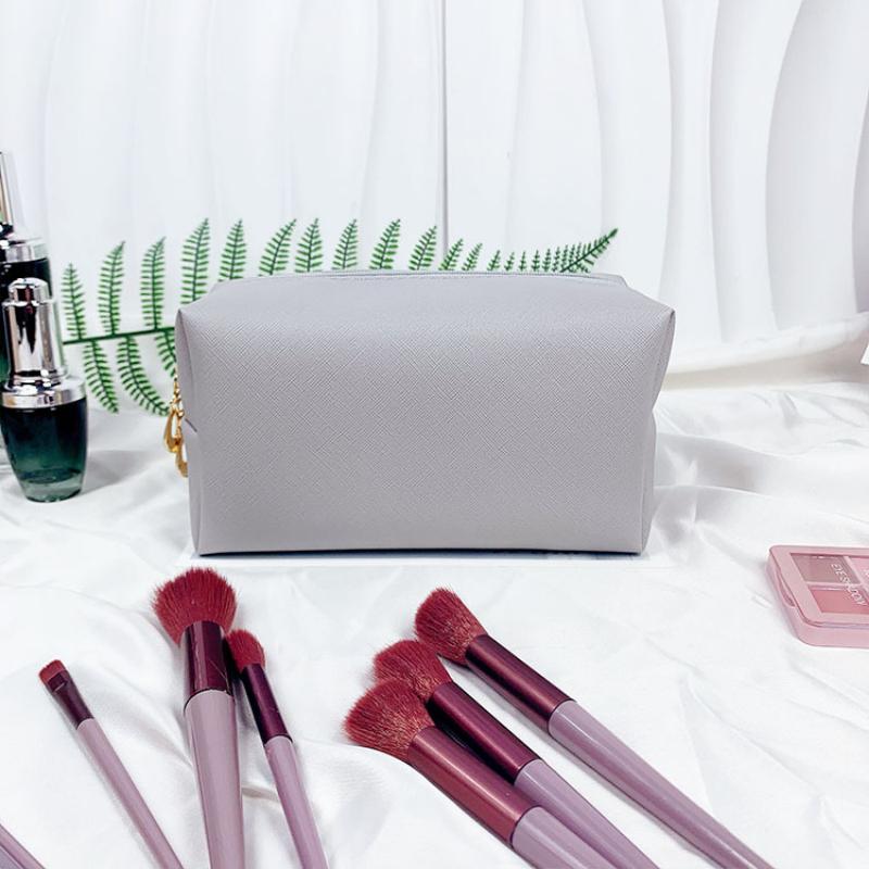 

Допамин Кожа Хранение для Макияжа Восьмиугольная Маленькая Квадратная Сумка Простой Однотонный Подарочная Косметичка Medium серый