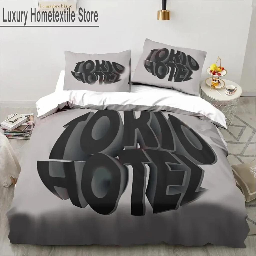 Zestaw pościeli Tokio Hotel 3D Print dla chłopców i dziewcząt Twin Queen King Size poszewka na kołdrę poszewka na poduszkę łóżko dla chłopców dorosłych tekstylia domowe extile
