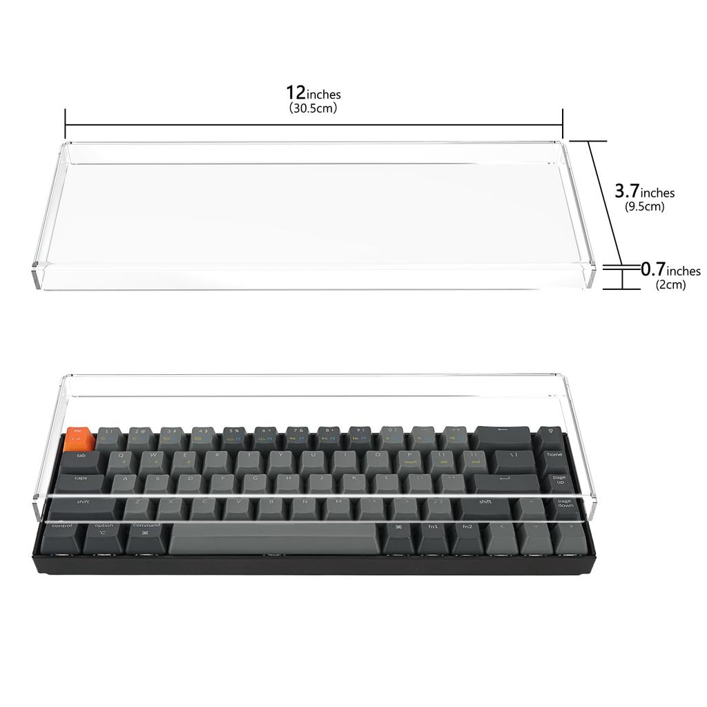 Geekria Keyboard Cover Case Compatible Keychron K6 Compact 68 Keys Wireless Mechanical Keyboard Clear Acrylic Cover Protective Cover 65%