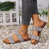 Flat Sequined Round Toe Women's Slippers Summer Casual Beach Slippers Women