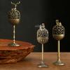 Vintage Alloy Incense Burner Stick Holder Three Legged Hollow Out Mini Sandalwood Censer Incense Burner Home Decoration