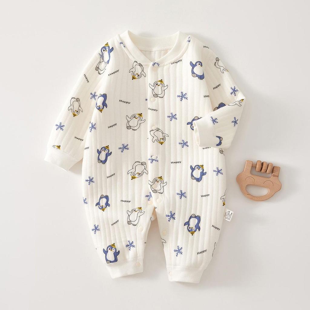 Quilted Baby Jumpsuit: Warm Winter Romper & Thicken Air Cotton Pajamas