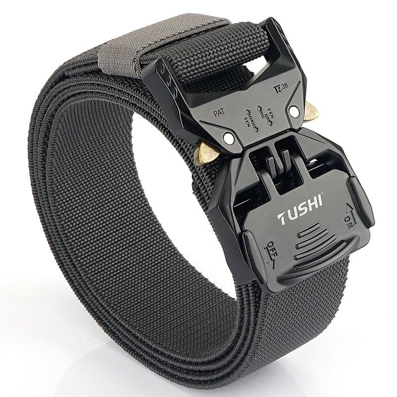 Noua centură pentru navetă pentru bărbați cu centură de nailon cu cataramă automată, centură groasă versatilă pentru petrecerea timpului liber în aer liber