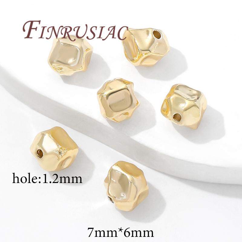 7mm*6mm Irregular Spacer Beads 18K Gold Plated Separator For Beads,Bracelets&Necklaces Accessories,Beads Separators