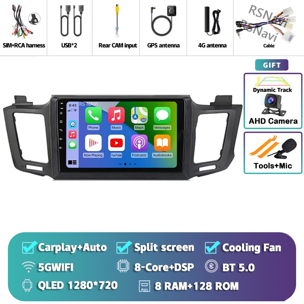 Android 14 Carplay Auto For Toyota RAV4 2012 - 2018 Car Radio 2Din Player Multimedia Srereo 360 Camera Navigation Video GPS DVD