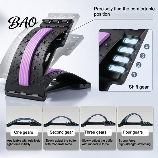 Spine Decompression Massager Lumbar Stretcher Back Stretcher, Adjustable Lower Pain Relief with Magnetic Therapy Relaxation Tool & Massage Points,