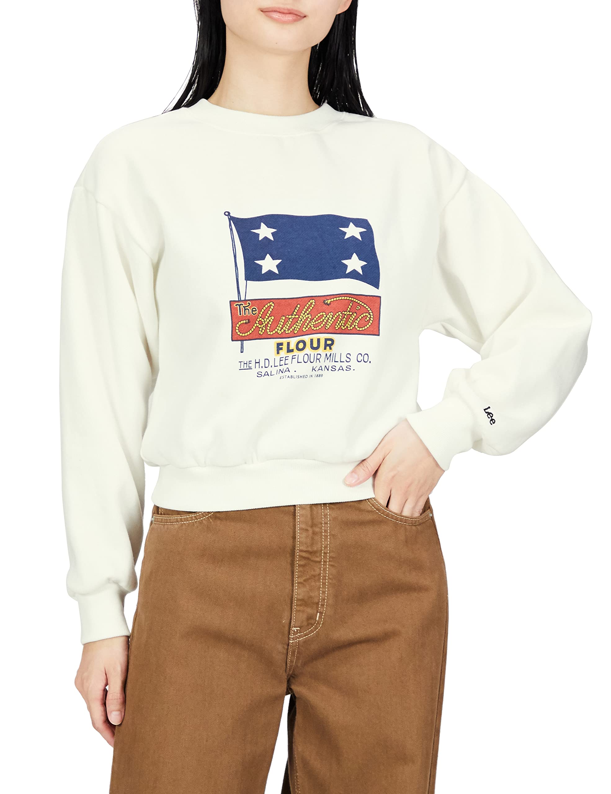 

Lee Official Colorful Sweatshirt Size S Women s LT7130-218 White,