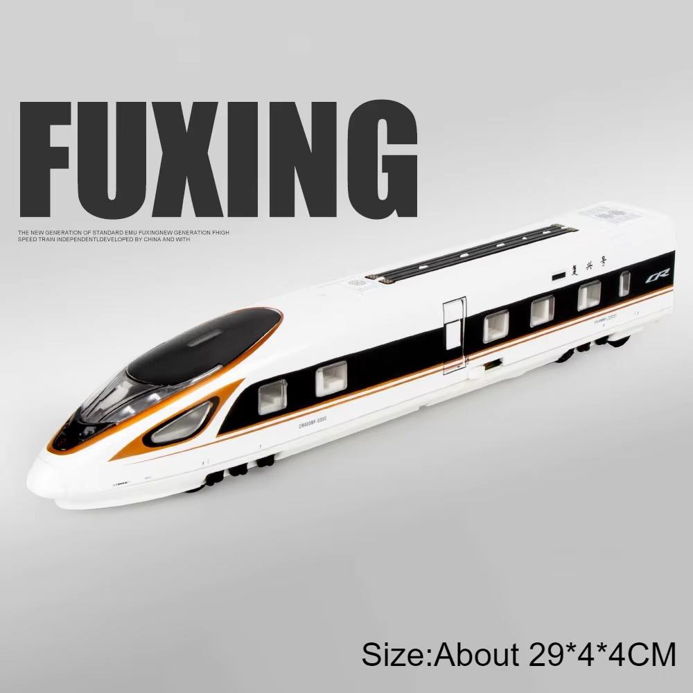 1:87 FUXING High-speed Railway Model Toy Car Sound Light Magnetic Connection Diecast Metal Subway Train Models Gifts for Boys