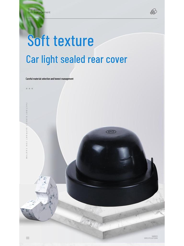 Universal Car LED Headlight Waterproof Dust Cover - Extended Sealing Style