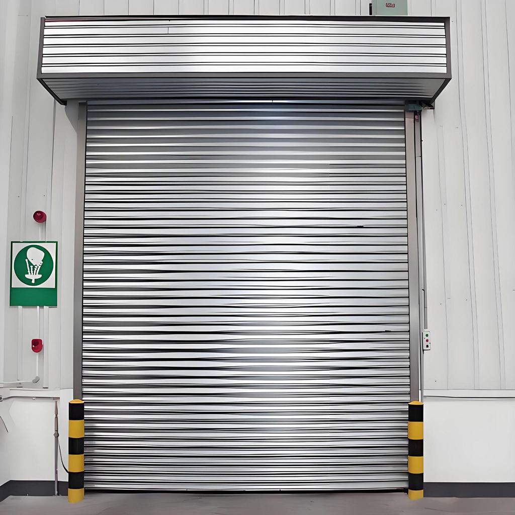 Fireproof Steel Composite Electric Roller Shutter Door with Double Track and Inorganic Cloth