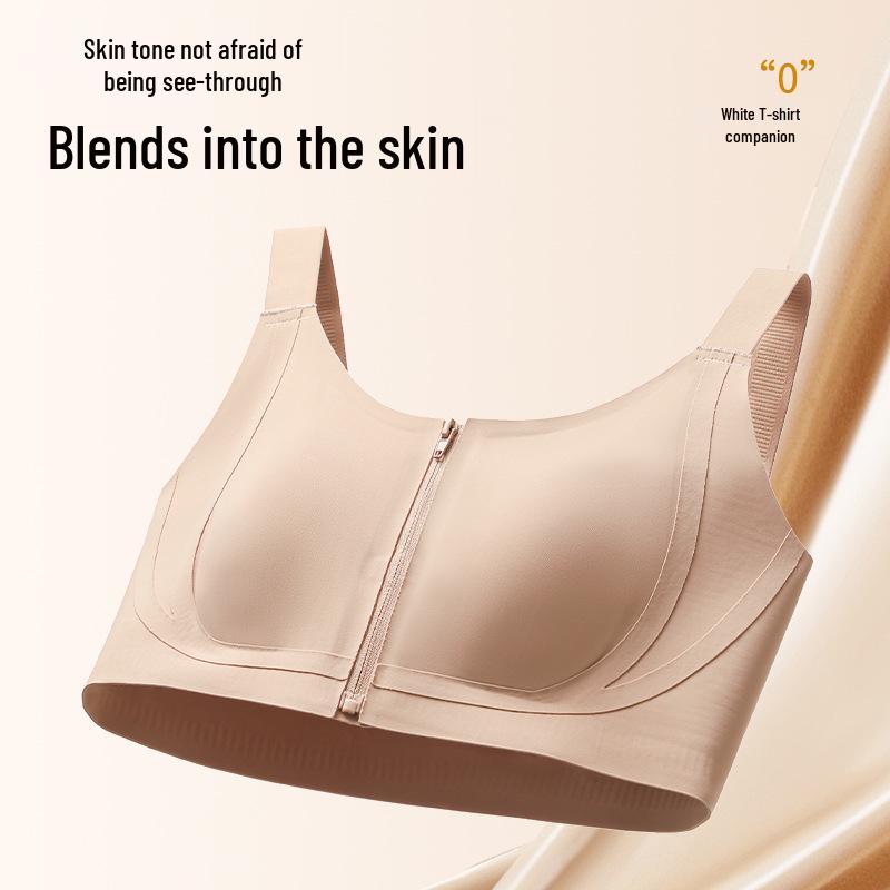 Zhang Meng Style Front-Zip Lift & Shape Bra - Anti-Sagging, Slimming Design