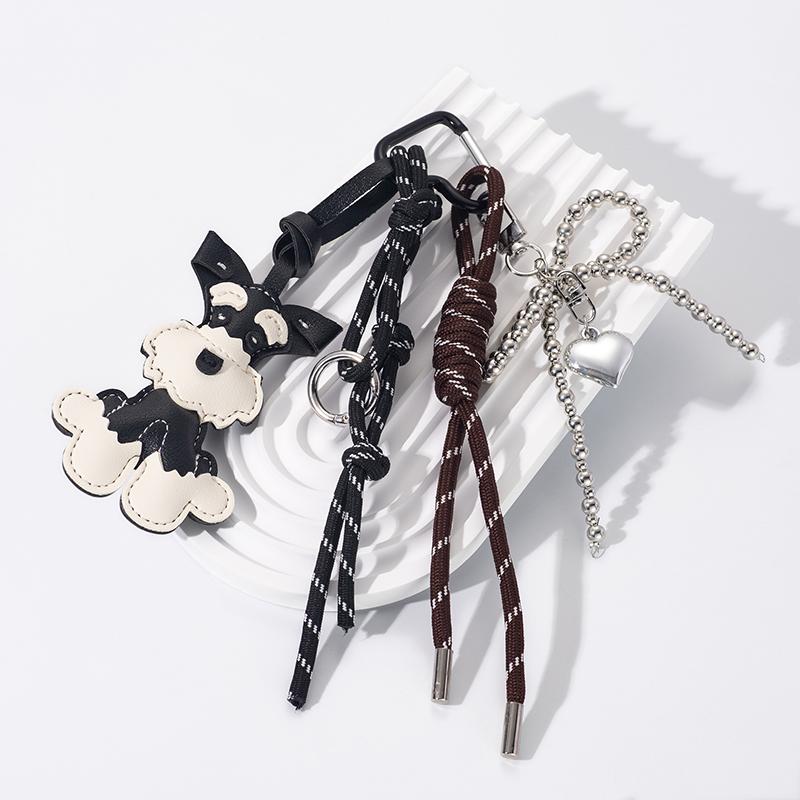 Yogodlns New Cute Puppy Shape Bow Handbag Pendant Fashion Woven Rope Versatile Backpack Pendant Versatile Bag Parts Accessories