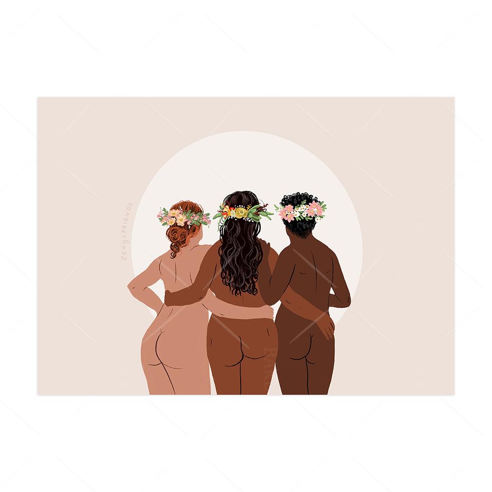 

Летнее солнцестояние искусство Litha дружба принт бодипозитив феминистский плакат холст плакат подарки дружбы настенная живопись комната декабрь 21x30cm No Framed