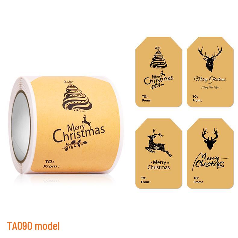 Santa Claus Kraft Paper Christmas Gift Sealing Stickers - Custom Self-Adhesive Labels