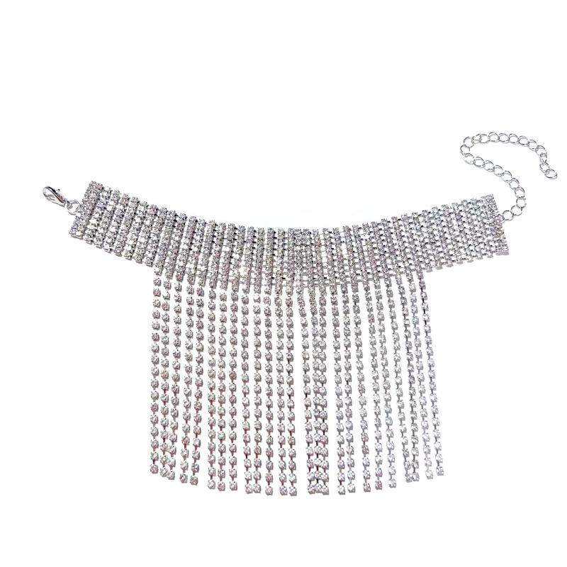 Fashion new rhinestone anklet shiny tassel charm anklet foot accessories high heels accessories