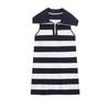2026 New Women's European & American Style Striped Sleeveless Knit Lapel Dress
