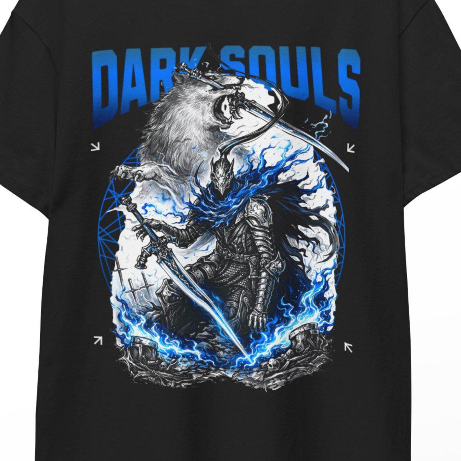 Dark Souls T-Shirt Praise the Sun vintage gamer design gift, epic fantasy soulslike tee for fans, retro Solaire knight merch dark souls shirt M
