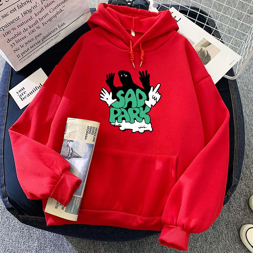 Women Clothes Band Sad Park Graphic Hoodies Casual Long Sleeve Harajuku Fashion Sweatshirts Moletom Winter Warm Hooded Pullovers