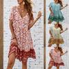 2025 Summer Leopard Print Women's Plus Size Short Sleeve Dress