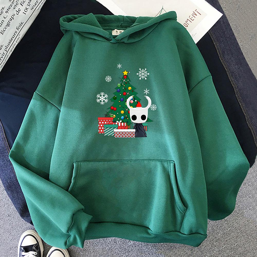 Hollow Knight Christmas Tree Graphic Clothes Autumn/winter Fleece O-neck Pullovers Comfortable Casual Sweatshirt Anime Hoodies