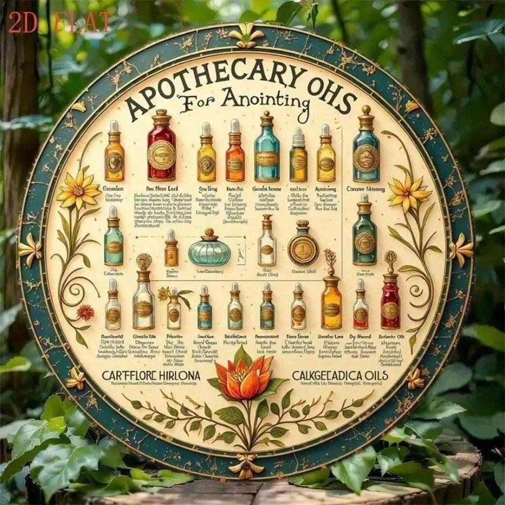Florale Alchemie Metallwandkunst Poster für Wohnzimmerdekoration