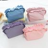 Ruffle Cosmetic Bag Multi-Color Cute Makeup Pouch Zipper Travel Portable Toiletry Organizer Bag For Women Girls