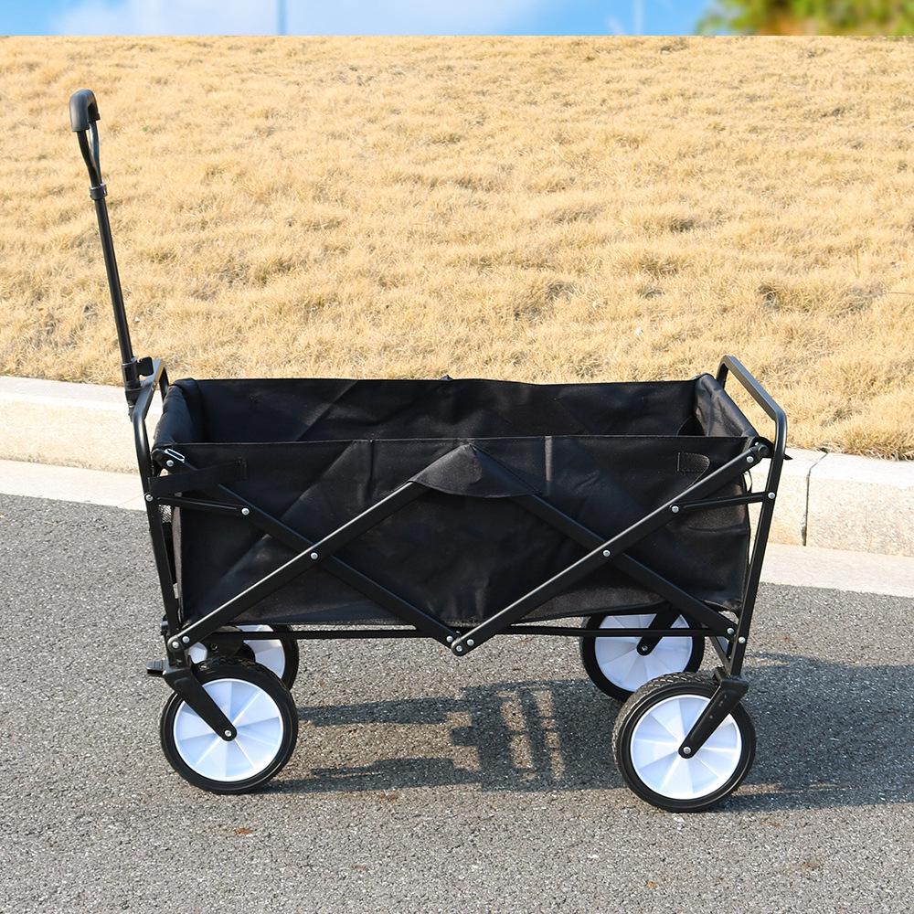 Jiaxin Braked Four-Wheel Trailer: Ideal for Camping, Stalls, Handcart, Campsite, Express Delivery, Outdoor Use.