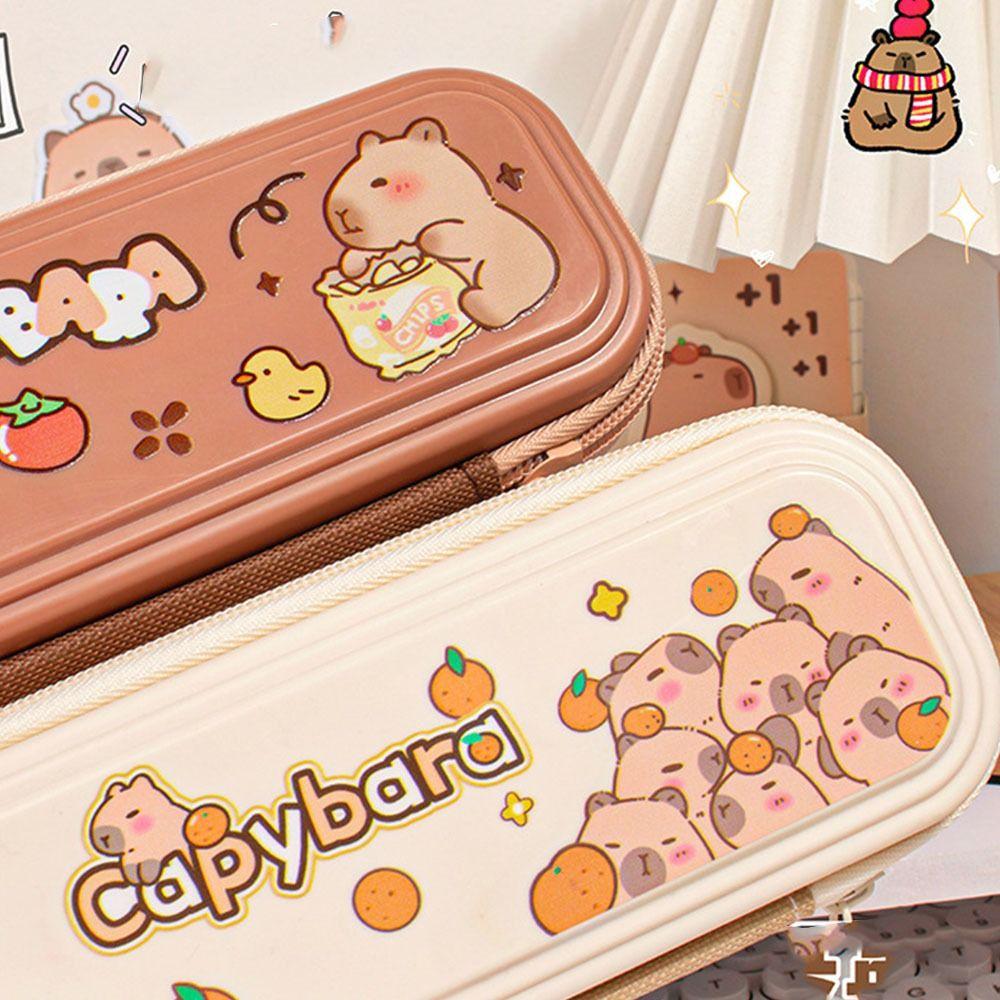 Waterproof Capibala Pencil Case Funny Stationery Storage Bag Cute Capybara Pen Bag  Student Gift