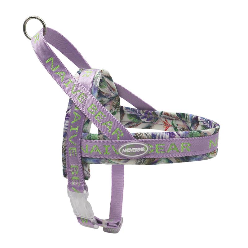 Colorful Floral Printing Padded Harness for Dogs Adjustable No-pull Nylon Pet Walking Training Vest for Small Medium Large Dogs