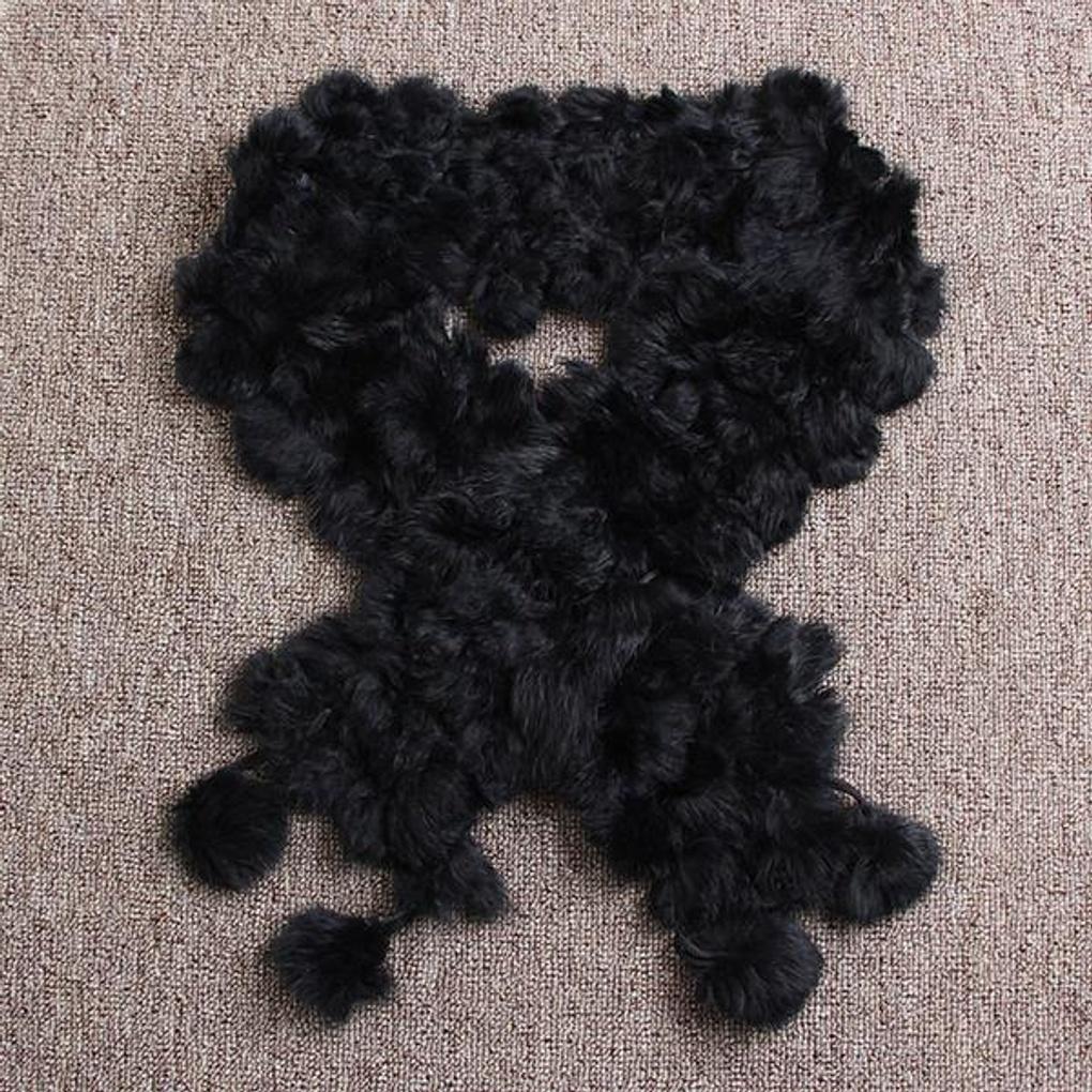 Soft black scarf/Winter fashion Lexifer rabbit fur muffler