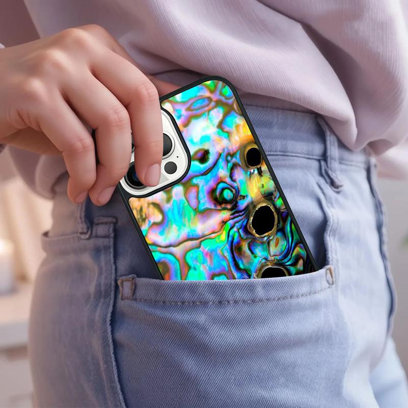 Paua Abalone Shell Phone Case For iPhone 17 Air 15 16e 14 13 Pro Max Coque 12 11 Pro Max PLUS cover