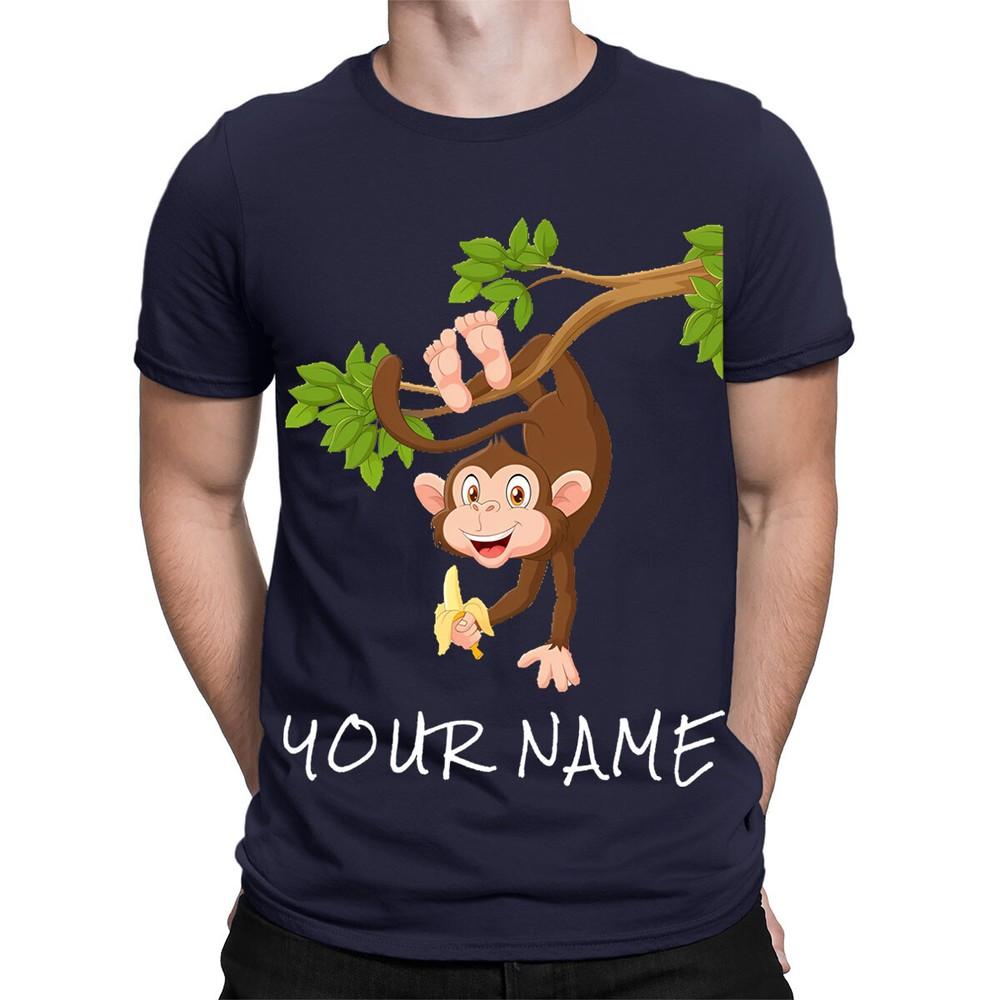 Personalised Your Name Monkey Funny Birthday Mens Womens TShirts TA56 2T1A1 2XL