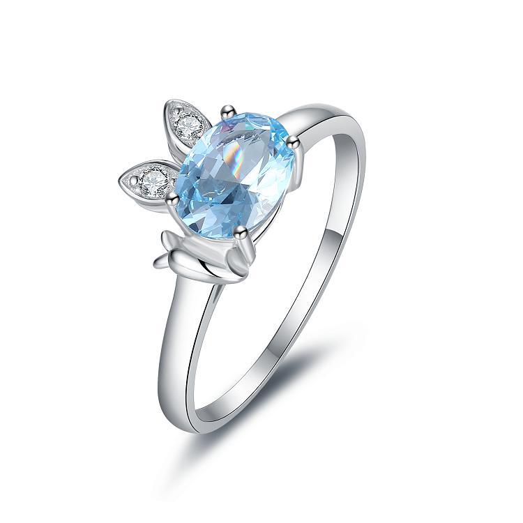 Gica Gema Created Ruby Genuine 925 Sterling Silver Ring For Women Red Gemstone Engagement Vintage Wedding Bands Cute Rabbit Jewelry