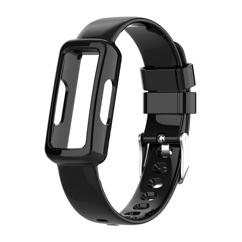 Curea Smartwatch Integrată pentru Fitbit Inspire 3, Curea Ajustabilă din Silicon cu Carcasă pentru Ceas
