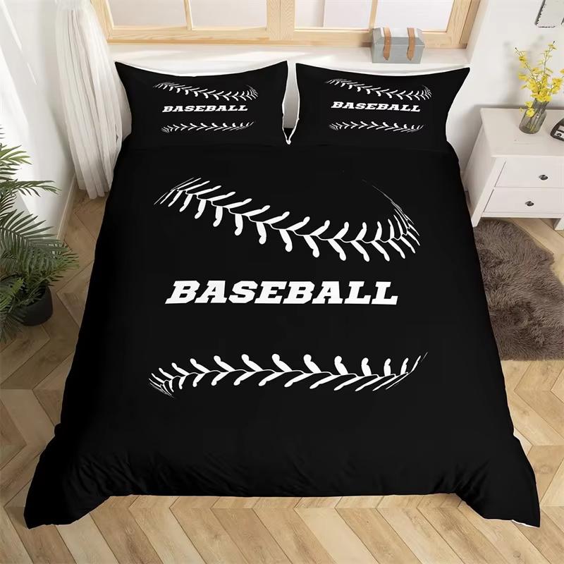 Young Boys Basebal Soft Duvet Cover Tens Sports Theme Beding Set Microfiber 3D Basebal Bat Gloves Warm Comforter Cover Twin King Quen Sized Dimensions