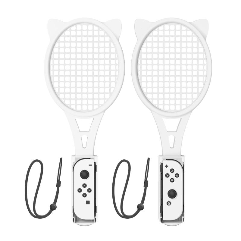 1 Pair Tennis Rackets Controller Grip Handle Kit for Switch OLED for Mario Tennis Aces Sports Game Accessory