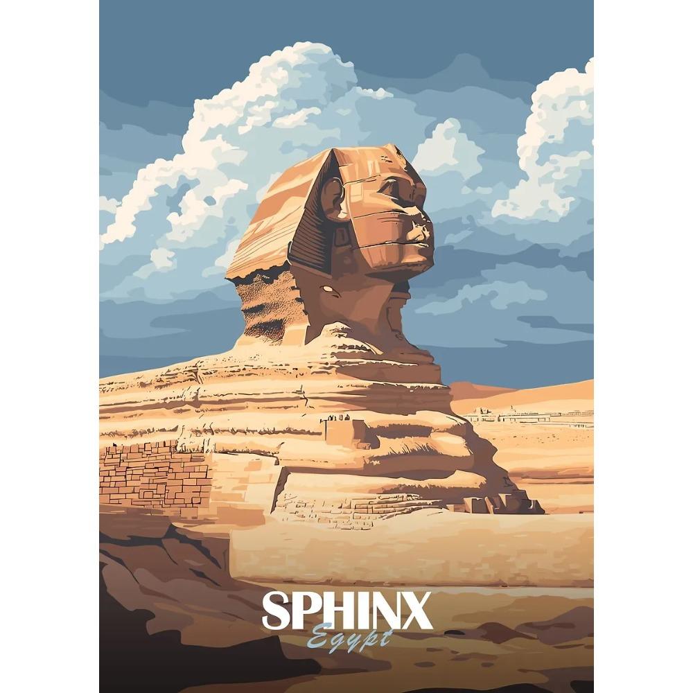Majestic Pyramids of Giza Egypt Posters Egyptian Sphinx Travel Prints Canvas Painting Wall Art Pictures Home Living Room Decor