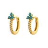 Elegant S925 Silver Turquoise Butterfly Studs & Four-Leaf Clover Earrings for Women