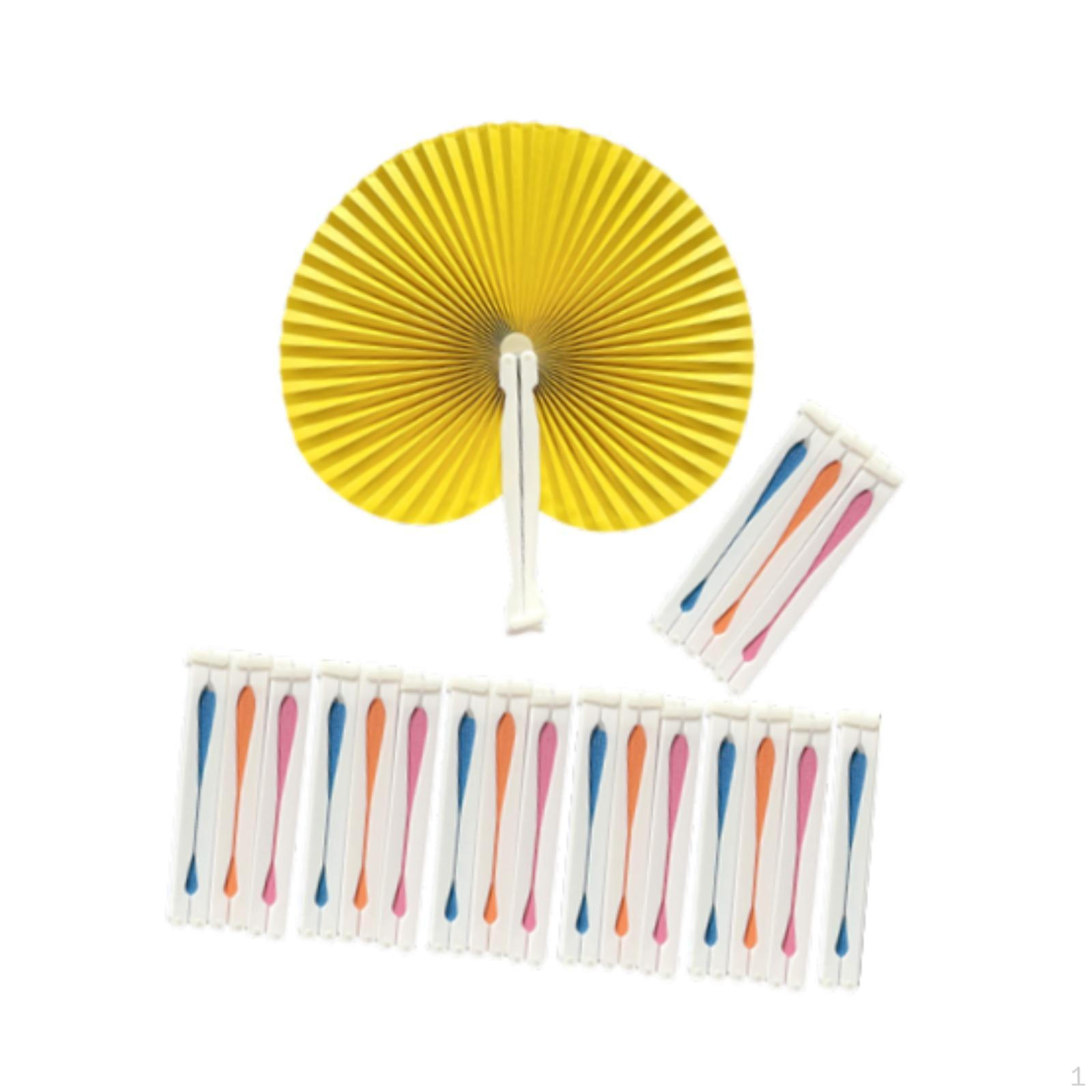 

20 Pieces Folding Fans Accordion Lightweight Portable Foldable Heart Shaped Handheld for Guest White Handle